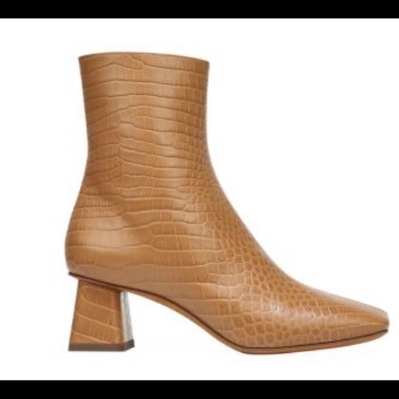 Vince Koren Croc-Embossed Leather Ankle Boots Size 11M Tan Brand new - Picture 1 of 10